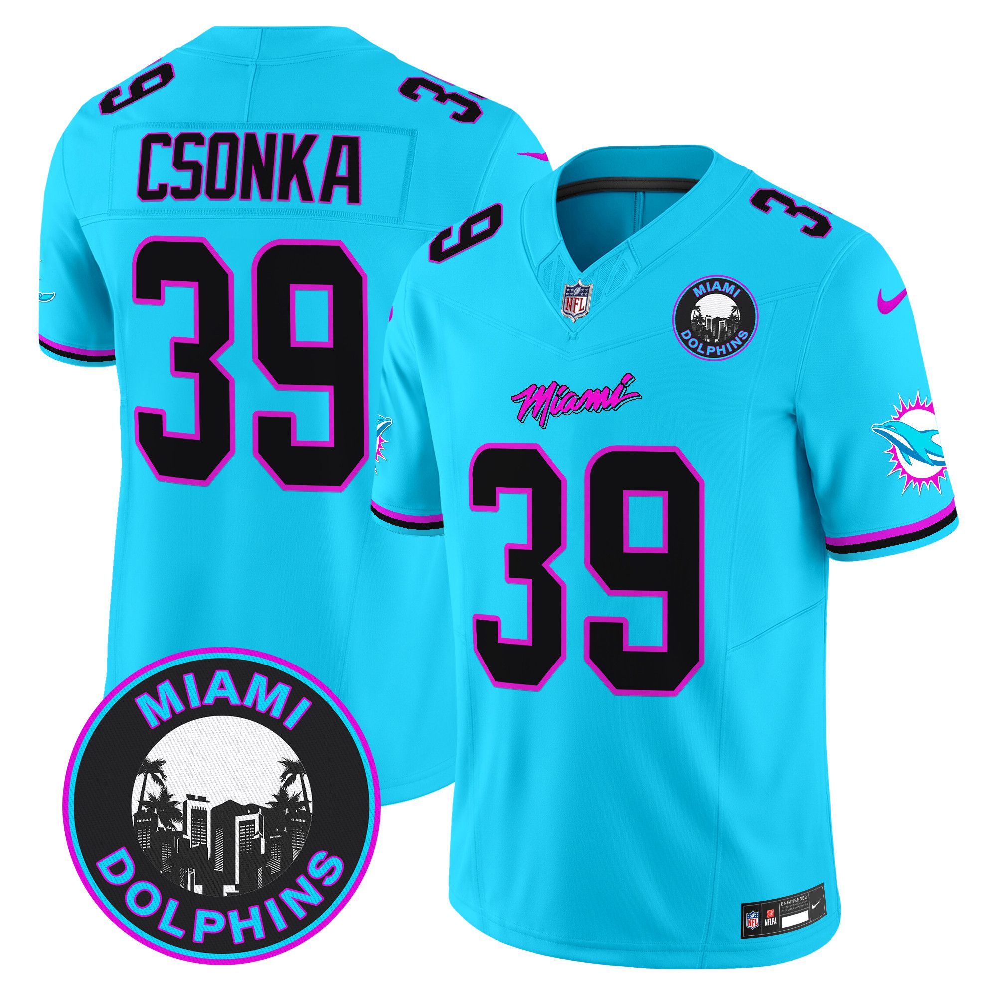 Men Miami Dolphins #39 Csonka Light Blue 2024 Nike Vapor Limited NFL Jersey style 1->indianapolis colts->NFL Jersey